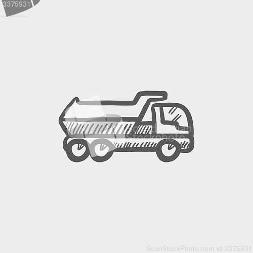 Image of Trailer truck sketch icon