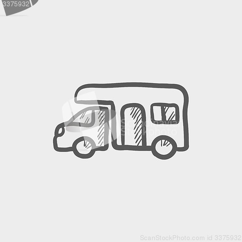 Image of Camper van sketch icon