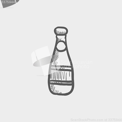 Image of Champagne bottle sketch icon