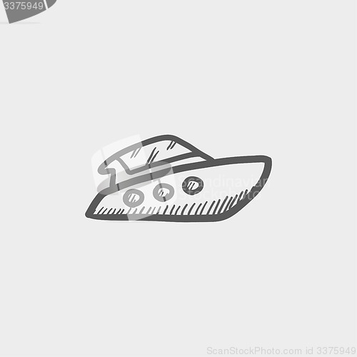 Image of Speedboat sketch icon