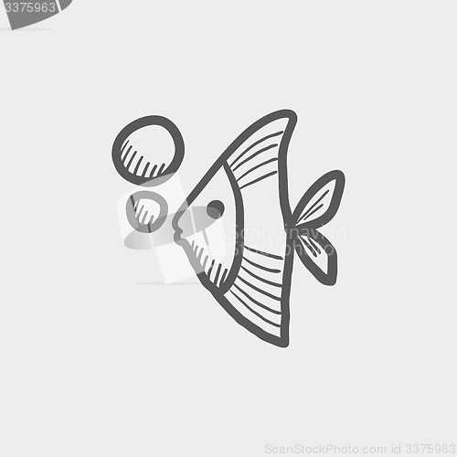 Image of Tropical fish sketch icon