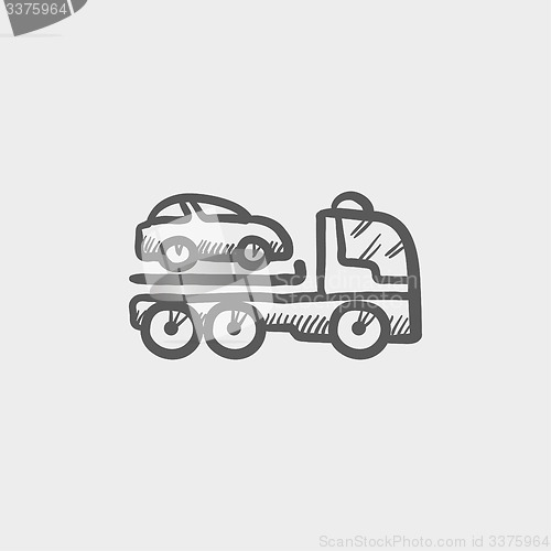 Image of Car towing truck sketch icon