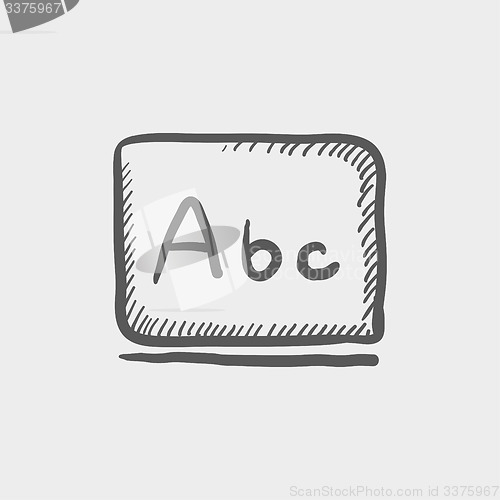 Image of Letters abc in blackboard sketch icon