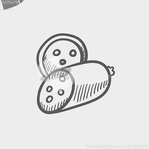 Image of Sliced sausage sketch icon