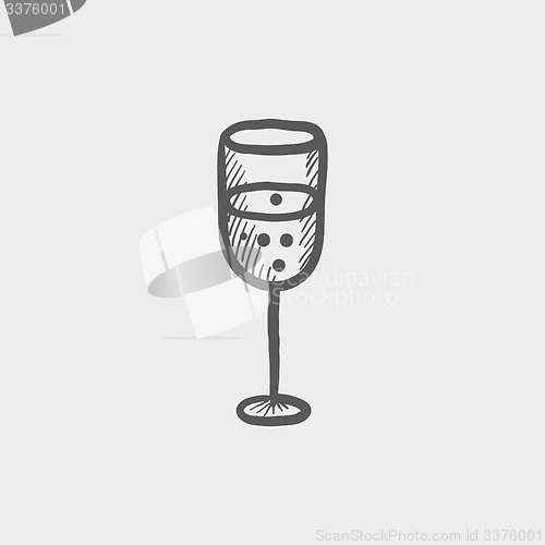 Image of Glass of champagne sketch icon