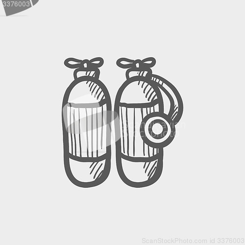 Image of Oxygen tank sketch icon
