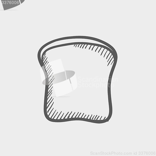 Image of Single slice of bread sketch icon