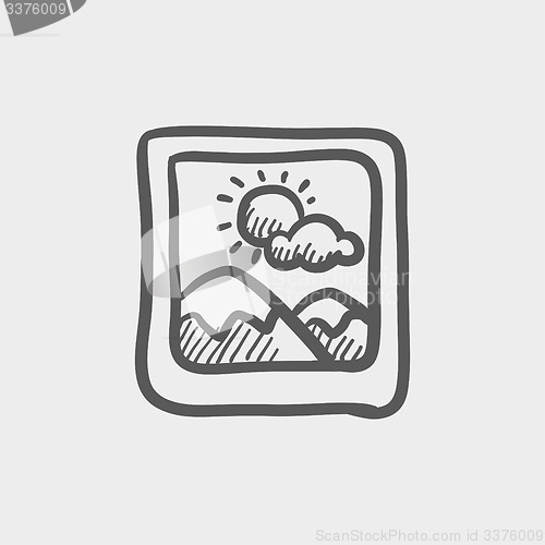 Image of Picture with frame sketch icon