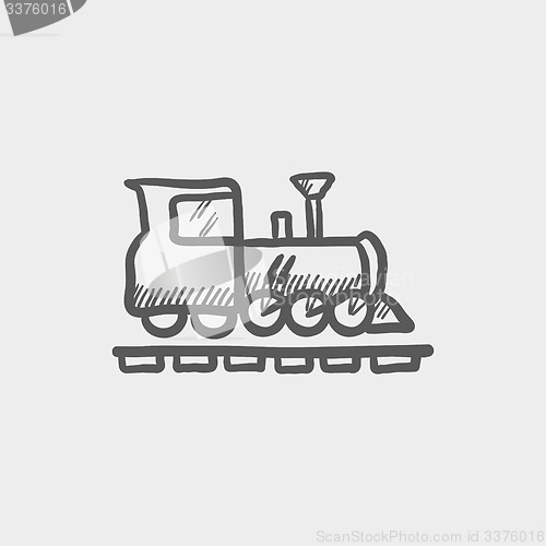 Image of Railroad train sketch icon