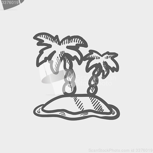 Image of Two plam trees sketch icon