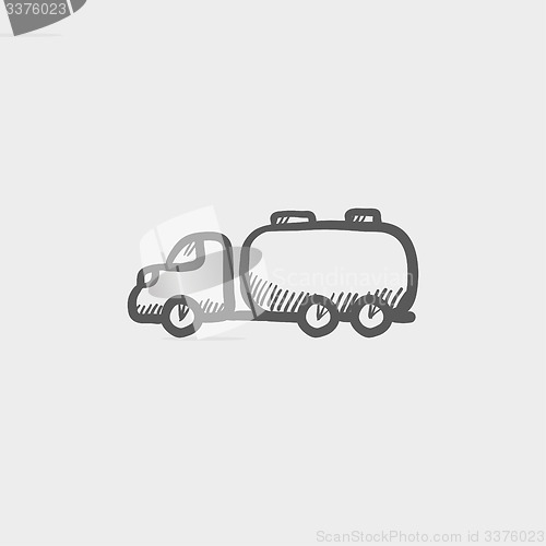 Image of Truck liquid cargo sketch icon