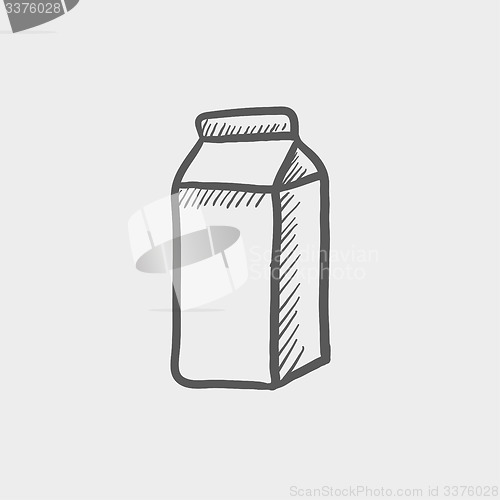 Image of Fresh milk in a box sketch icon