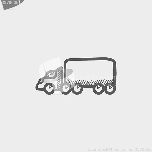 Image of Cargo truck sketch icon
