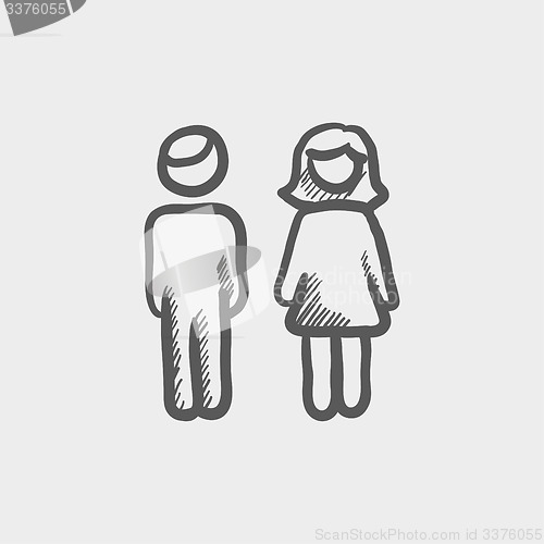 Image of Male and female couple sketch icon