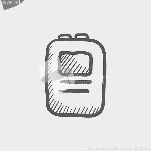 Image of Heart defibrilliator sketch icon