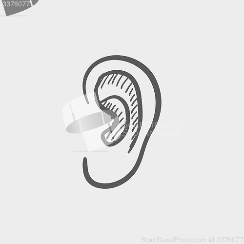 Image of Human ear sketch icon