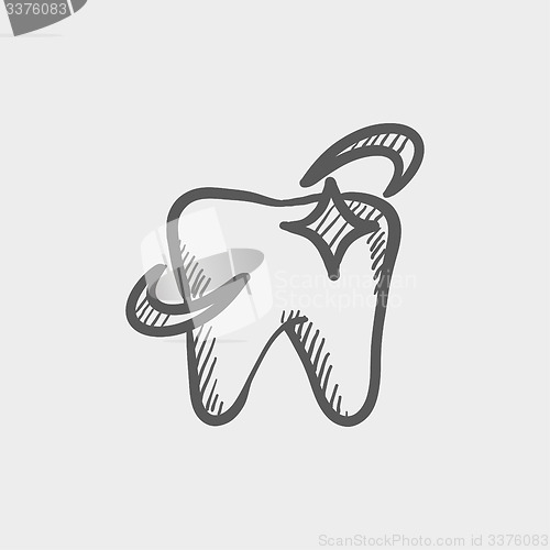 Image of Shining tooth sketch icon