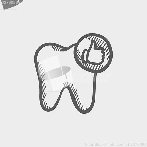 Image of Healthy tooth sketch icon