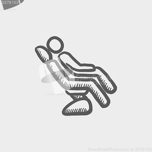 Image of Man sitting on a dental chair sketch icon