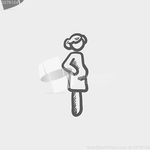 Image of Pregnant woman sketch icon