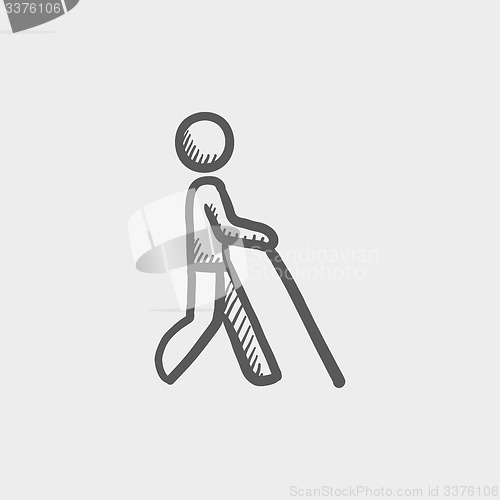 Image of Man with stick sketch icon