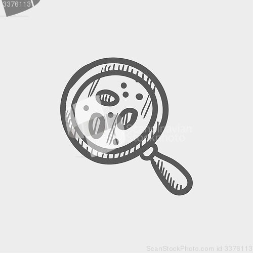 Image of Microorganism under magnifier sketch icon