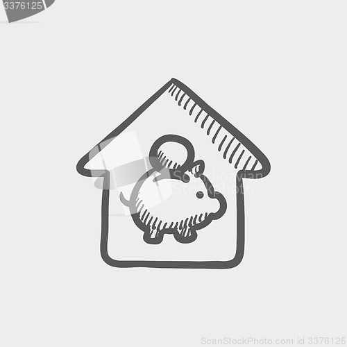 Image of House savings sketch icon