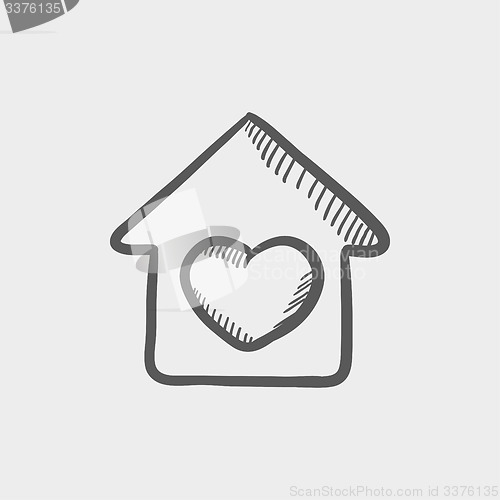 Image of Contoured house sketch icon