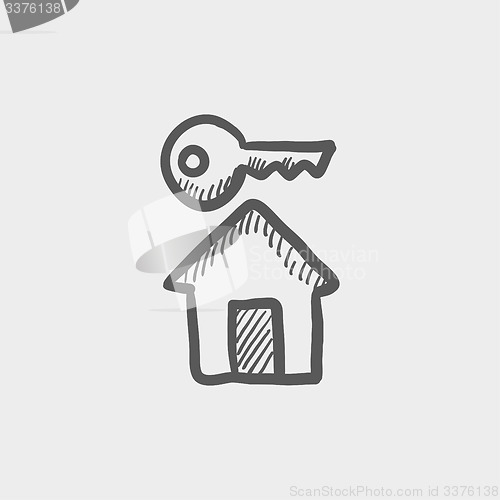 Image of Key for house sketch icon