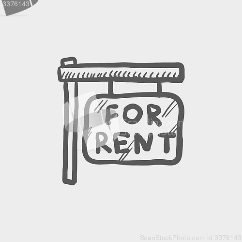 Image of For rent placard sketch icon