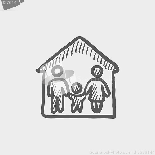 Image of Family house sketch icon