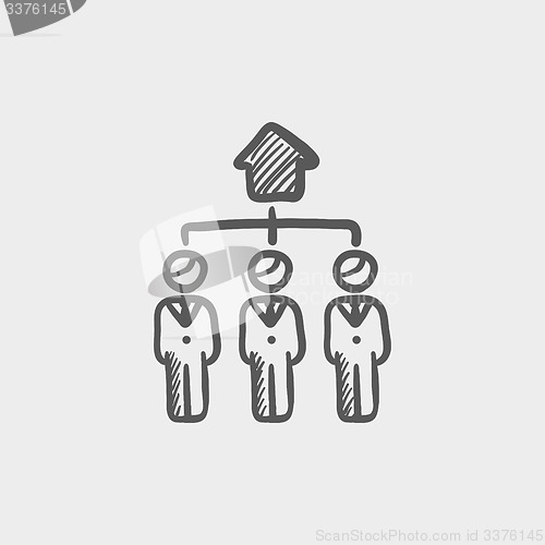 Image of Three agent in one house sketch icon