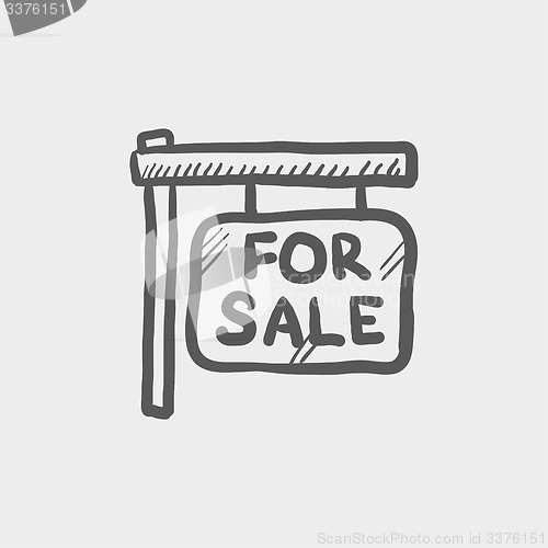 Image of For sale placard sketch icon