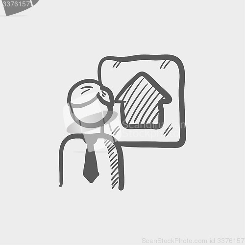Image of Real estate agent sketch icon