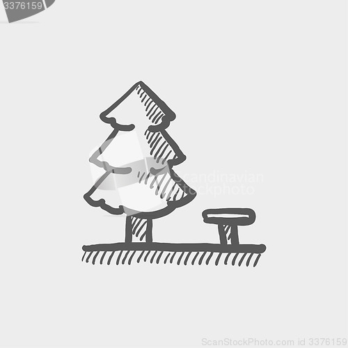 Image of Pine tree sketch icon