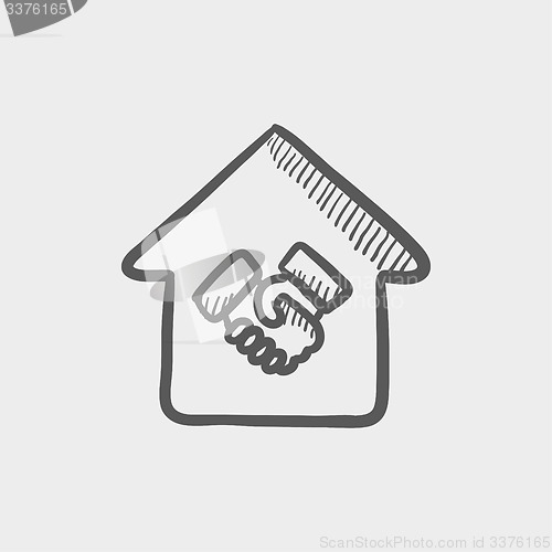 Image of Successful housing transaction sketch icon