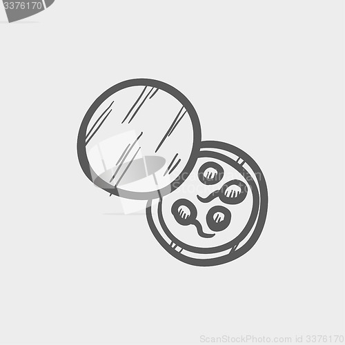 Image of Petri dish with bacteria sketch icon