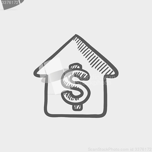 Image of House mortgage sketch icon