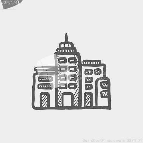 Image of Condominium building sketch icon