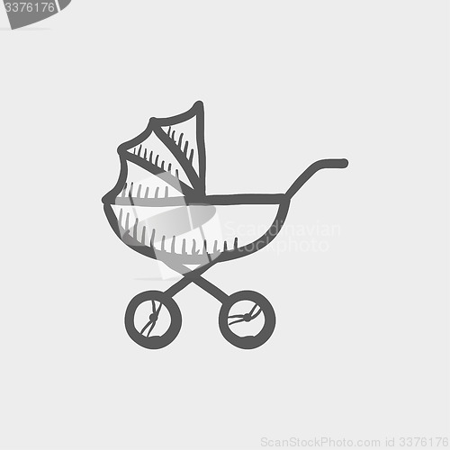 Image of Baby stroller sketch icon