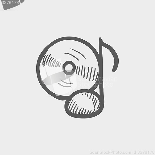 Image of Note with phonograph record sketch icon