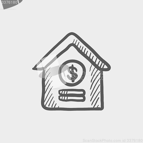 Image of Dollar house sketch icon