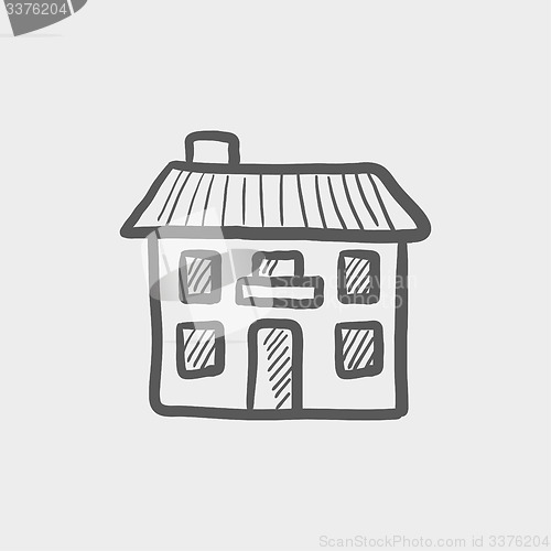 Image of Real estate house sketch icon