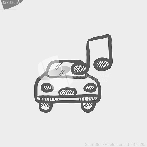 Image of Car with music sketch icon