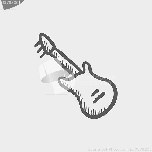 Image of Vintage electric guitar sketch icon