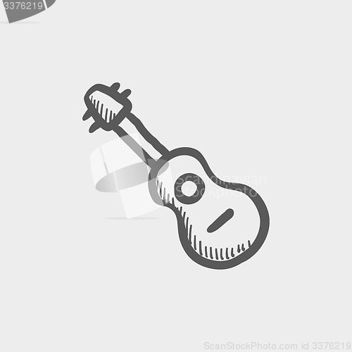 Image of Acoustic guitar sketch icon