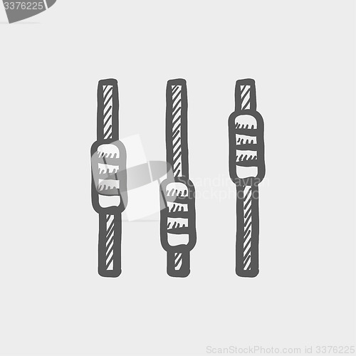 Image of Sliders or faders control board sketch icon