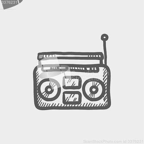 Image of Radio Cassette player sketch icon