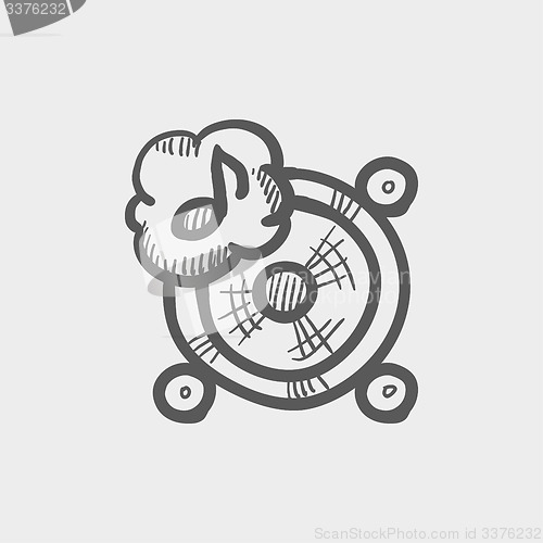 Image of Music tambourine sketch icon