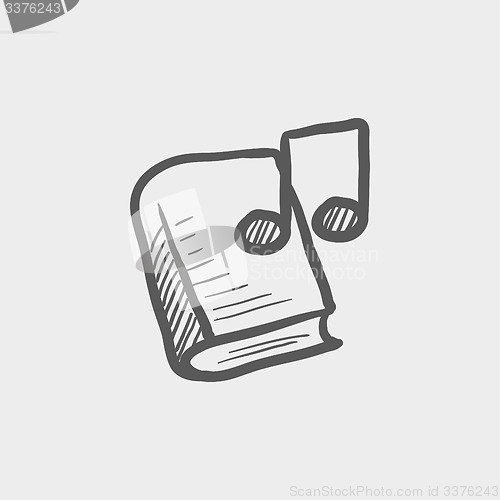 Image of Music book sketch icon